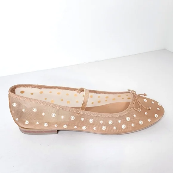 Dolce Vita Cadel Pearl Embelished Women's Ballet Flats In Blush Size 10